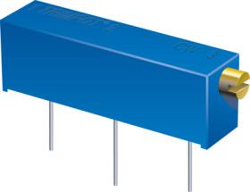 Cermet trimmer potentiometer, 15 turns, 2 kΩ, 0.75 W, THT, lateral, 3006P-1-202LF