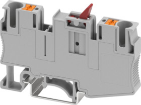 Knife disconnect terminal, push-in connection, 1.0-10 mm², 2 pole, 20 A, 6 kV, gray, 1020177