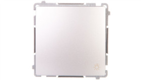 Simon Basic Przycisk Światło 16Ax 250V Zaciski Śrubowe Srebrny Mat Bms1a.01/43