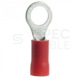 Końcówka oczkowa izolowana typ KC DIN 1,5mm2 / M5 miedziana cynowana galwanicznie czerwona 100szt.