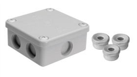 Puszka Natynkowa, Materiał-Bakelit, Kolor Ral7035, Ip54, 500V, 7 Wyjść, 3...