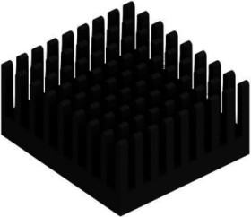 IC heatsink, (L x W x H) 31.34 x 34.5 x 16.51 mm, 10 to 2.3 K/W, black anodized, 10037095
