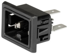 Schurter 3-142-763 Złącze męskie IEC złącze żeńskie proste Łączna ilość styków: 3 10 mA czarny 1 szt.
