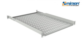 MIRSAN Półka 550mm z podporami perforowana z tyłu czarna