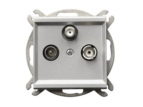 SONATA Gniazdo antenowe RTV-SAT przelotowe srebro mat GPA-RSP/m/38 OSPEL