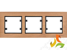 LUMINA PASSION Ramka 3 potrójna pozioma drewno buk WL9235 HAGER