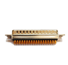 Złącze D-Sub 37-pinowe Męski Proste Montaż na panelu Prosty Platerowany złotem, Nikiel