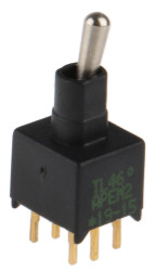 Przełącznik Wł.-wł. DPDT APEM Płytka drukowana długość przełącznika 5.3mm