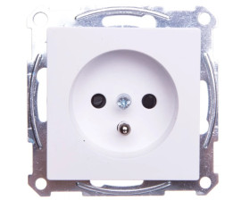 Merten System M Gniazdo pojedyncze z/u 16A IP20 z przesłonami białe MTN2500-0325