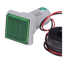WOLTOMIERZ AMPEROMIERZ LED CYFROWY 50-500V AC 100A ZIELONY