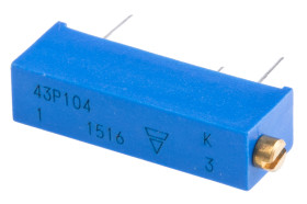 Potencjometr THT, 100kΩ, ±10%, ±100ppm/°C, 1/2W, 43P, Vishay