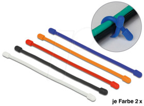 18970 Cable ties, reusable, 80 x 4 mm, five colours, 10 pieces
