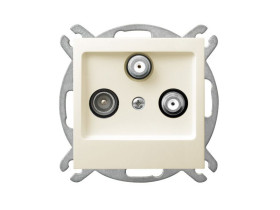 AS Gniazdo antenowe RTV-SAT z dwoma wyjściami SAT ecru GPA-G2S/m/27 OSPEL