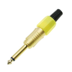 Wtyk jack 6.3 mono HQ żółty gold