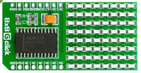 Zestaw badawczy do sterowników LED, 8x8 G Click, Płyta rozszerzenia, LED