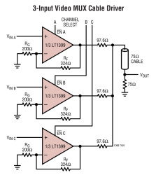 Low Cost Dual and Triple 300MHz Current Feedback Amplifiers with Shutdown