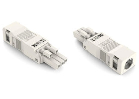 Gniazdo 3‑torowe białe z obudową odciążającą naciąg WINSTA MINI 890‑123