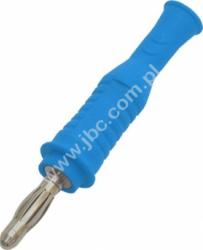 1069-PRO-BL Wtyk izolowany 4mm, lamelkowy, przył.przykręcane, elastyczna osłona z odgiętką, niebieski, ELECTRO-PJP, 1069PROBL