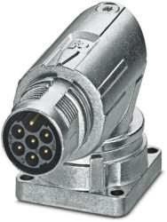 Surface-mounting plug, M17, 7 pole, crimp connection, standard/ONECLICK quick locking system, angled, 1628511