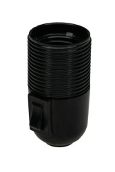 Oprawka bakelitowa E27 serii 7000/H4 z obudową gwintowaną i wyłącznikiem kołyskowym 5091