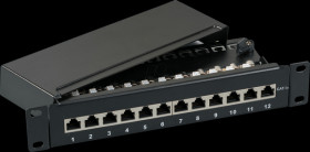37735SW.12 Mini-Patchpanel STP Cat.5e,10"1U, bl.