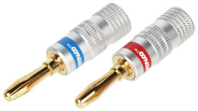 Para wtyków bananowych BAN-PLUG-HQ czerwony + niebieski