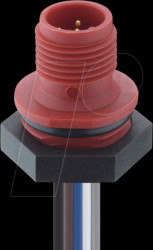 1230 04 T16CW103 0,5m Panel mount connector, M12, 4-pin, male, red