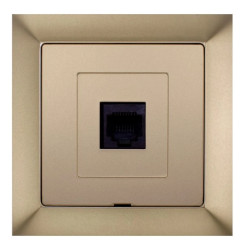 PREMIUM Gniazdo komputerowe RJ45 kat.5e krone LSA+ piaskowy metalizowany GTP - 12 Pr