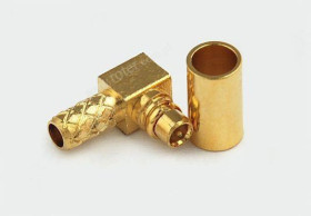 Wtyk MMCX na kabel RG 174 kątowy złoty Vitalco