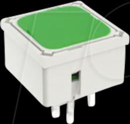 3.14.200.012/0000 RF 15 short-stroke key, 35 V AC/DC, gold, 2 LEDs, green