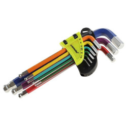 Klucze imbusowe 9Szt. 1,5-10 Kolorowe, zestaw, 180mm