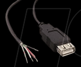 10080111 USB 2.0 A socket - free ends, 1.8 m, sw