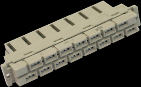 Female connector, type H15, 15 pole, z-d, pitch 5.08 mm, faston plug, straight, tin-plated, 114-40060