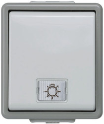 Włącznik światła, 10A, 250V, 1-przyciskowy, 1-biegunowy, IP44, Siemens