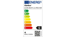 Taśma Led 12V Lcob 8W/M 12 Ip65-Nw 720Lm/M 4000K Ra90 Ip65 Rolka 5Mb 3 Lata...