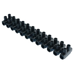 Black 12-Pole Kwik Snap Terminal Block 57A 450V