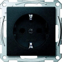 Gniazdo wtykowe SCHUKO, z przesłoną, zaciski bezśrubowe, antracyt, system M MTN2300-0414
