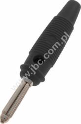 BUELA 20 SW Wtyk izolowany 4mm z poprzecznym otworem 4mm, przyłącze przykręcane, 16A, czarny, Hirschmann, 930726100, BUELA20SW,