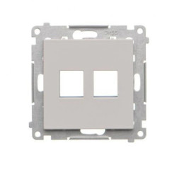 Simon 55 Pokrywa gniazd teleinformatycznych na Keystone płaska podwójna (moduł) Jasnoszary mat TKP2.01/114