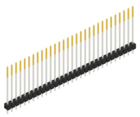 Pin header, 30 pole, pitch 2.54 mm, straight, black, 10048936
