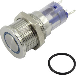 TRU COMPONENTS 1303028 Przycisk wandaloodporny LAS2GQPF-11E/B/12V/S/P, 16 mm, 48 V/DC, 2 A, 1 szt.