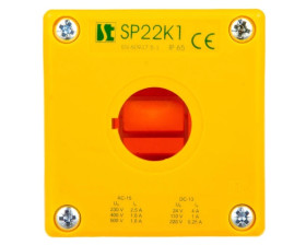 Obudowa kasety 1-otworowa 22mm żółta IP65 SP22K1\00Ż