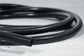 Corrugated hose, inside Ø 8.3 mm, outside Ø 11.5 mm, BR 20 mm, PA, black, 166-11201