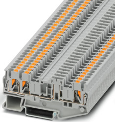 Disconnect terminal, push-in connection, 0.14-4.0 mm², 3 pole, 16 A, 6 kV, gray, 3210193