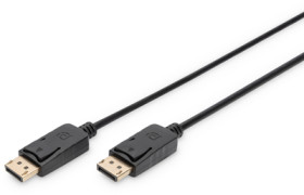 Connection cable, 10 m, black, DisplayPort 1.1a plug, straight to DisplayPort 1.1a plug, straight, AK-340100-100-S