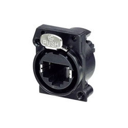 Neutrik NE8FAV-C5 Chassis Socket 8P8C Black Vertical RJ45 1pc