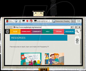 TF046 Raspberry Pi Shield - Display LCD touch, 5", 800x480 pixels