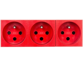 Gniazdo zasilające M45 potrójne z/u 16A czerwone STD-F0K SRO3 6120316