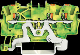 2201-1307 3-conductor ground terminal block , 1.5 mm², gn-yl