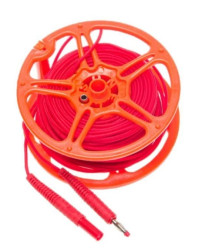 Przewód 40m czerwony do pomairów uziemień na szpuli (wtyki bananowe) WAPRZ040REBBSZ